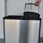 16 Gallon Stainless Steel Combo Sensor Recycle and Trash Can