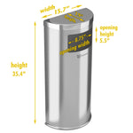 9 Gallon Stainless Steel Half-Round Side-Entry