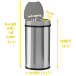 13 Gallon Stainless Steel Semi-Round Sensor