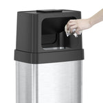 18 Gallon Dual Push Door Rectangular Stainless Steel Trash Can with AbsorbX Odor Control and Wheels