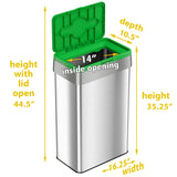 21 Gallon Stainless Steel Rectangular Open Top (Compost)