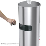 9 Gallon Stainless Steel Trash Can with Sanitizer Gym Wipe Dispenser