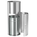 9 Gallon Stainless Steel Trash Can with Sanitizer Gym Wipe Dispenser