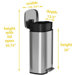 13 Gallon Stainless Steel Soft Step  with Plastic Liner